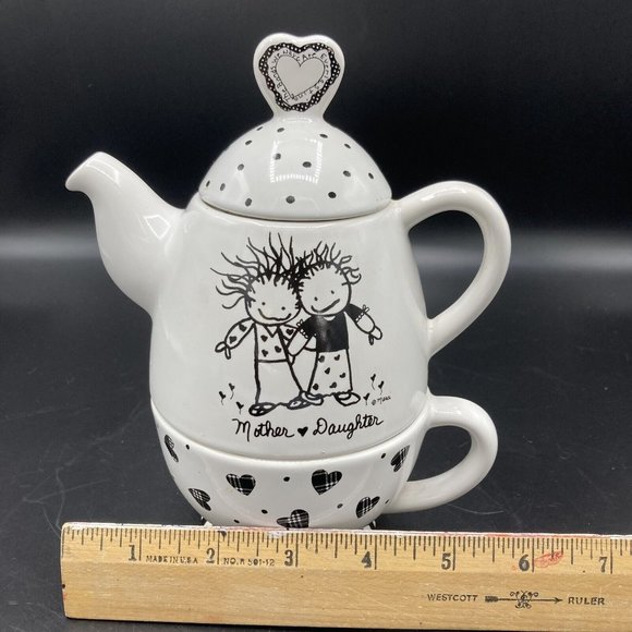 Enesco “Children of The Inner Light: Mother Daughter” Ceramic Tea Pot - Picture 9 of 10